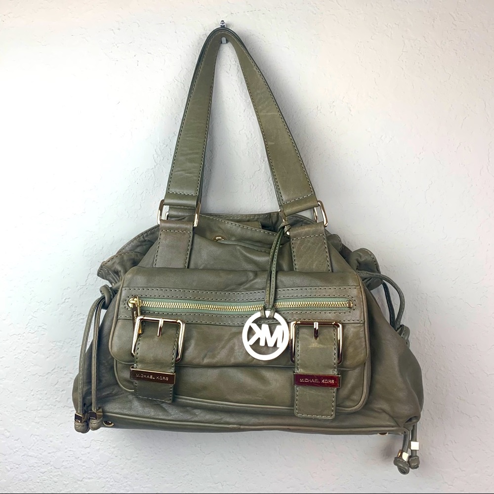 MICHAEL KORS Soft Lambskin leather Buckle Satchel